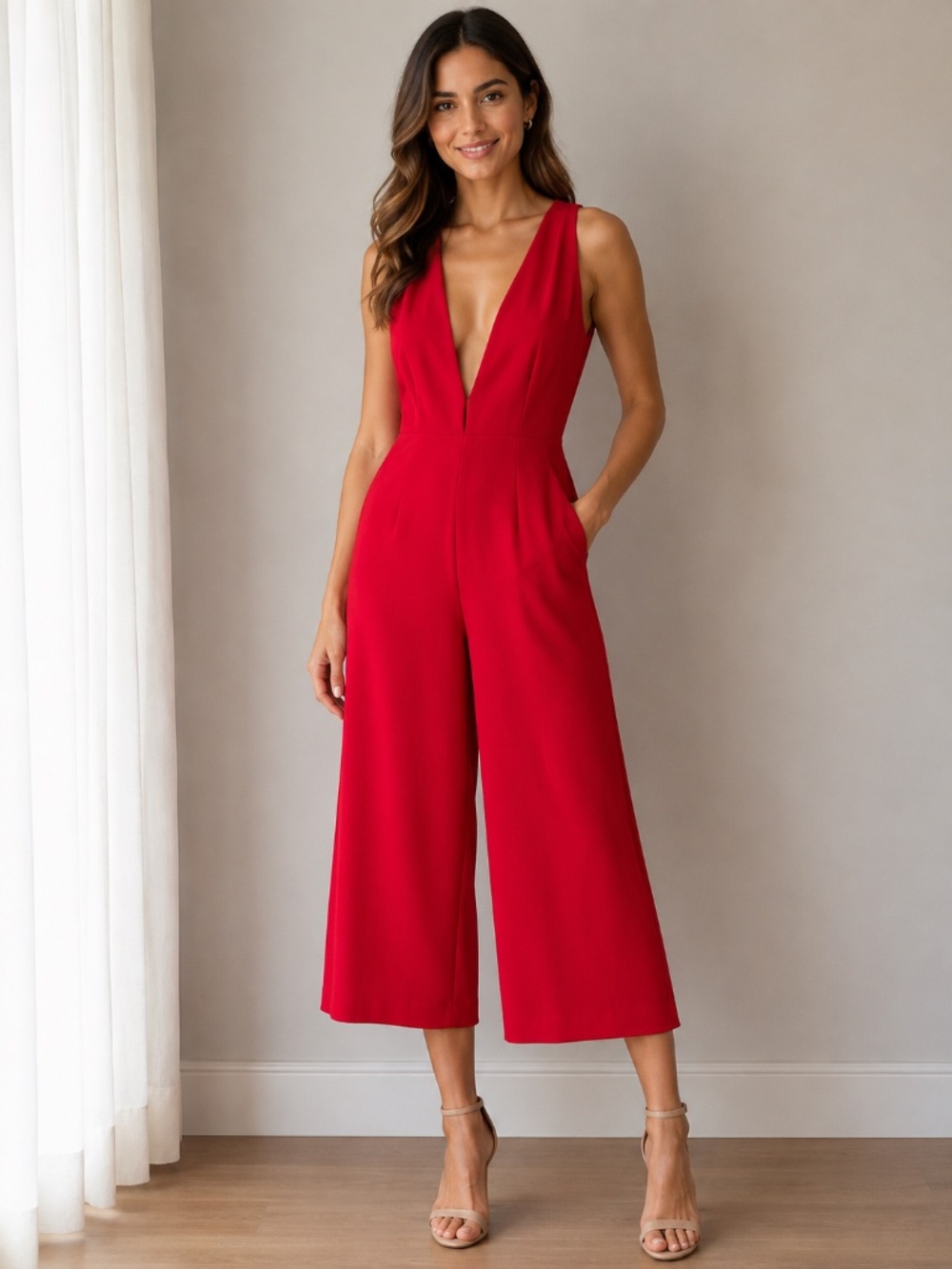 BCBG Generation Red Jumpsuit Size 4